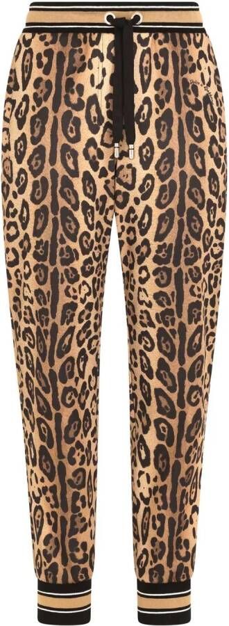 Dolce & Gabbana Trainingsbroek met luipaardprint Bruin