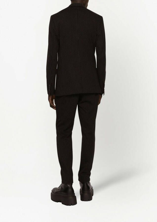 Dolce & Gabbana Trainingsbroek met krijtstreep en logopatch Zwart