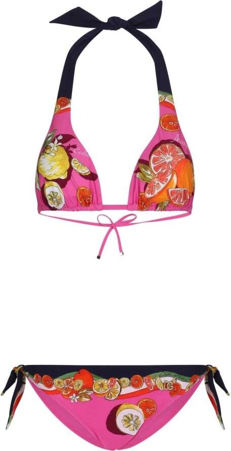 Dolce & Gabbana Triangel bikini Roze