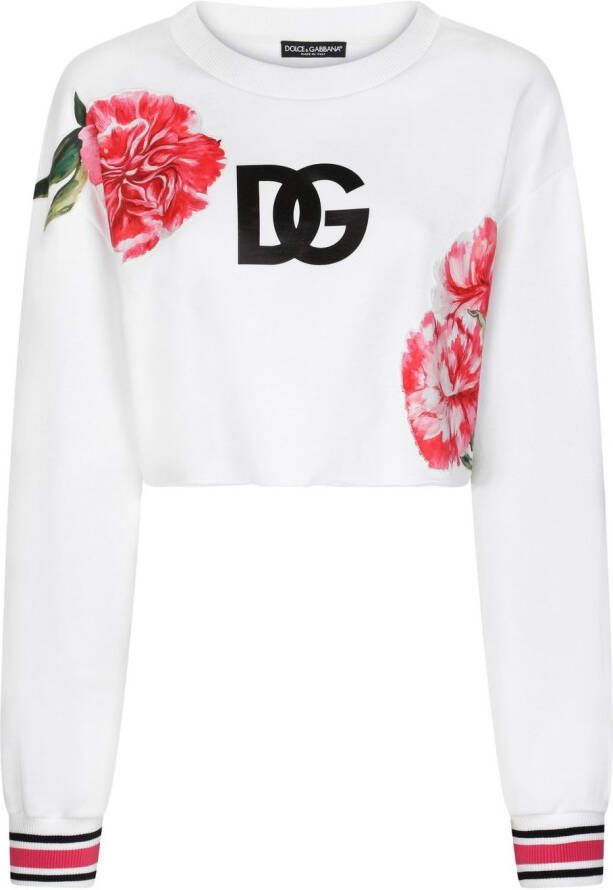 Dolce & Gabbana Trui met bloemenprint Wit