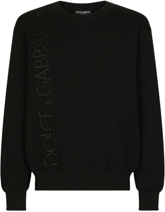 Dolce & Gabbana Trui met geborduurd logo Zwart