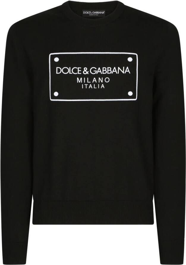Dolce & Gabbana Trui met intarsia logo Zwart