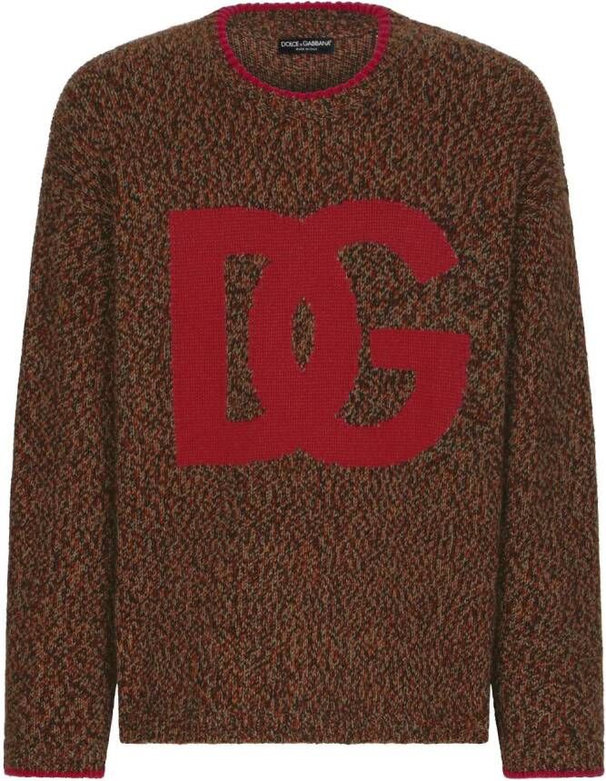 Dolce & Gabbana Trui met logo intarsia Rood