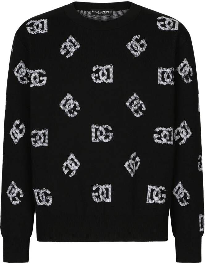Dolce & Gabbana Sweater met DG-logo jacquard Zwart