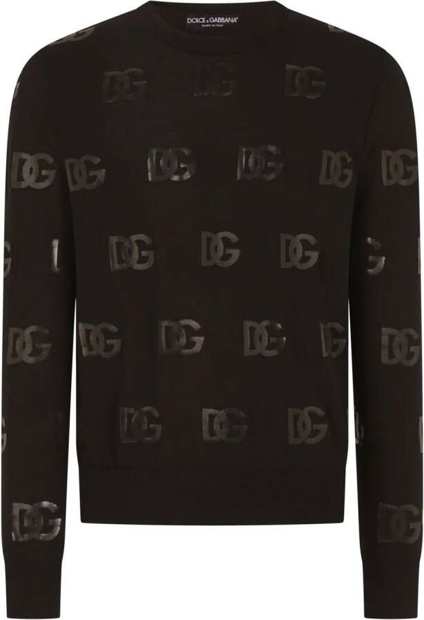 Dolce & Gabbana Trui met pailletten logo Zwart