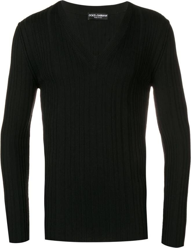 Dolce & Gabbana Trui met V-hals Zwart