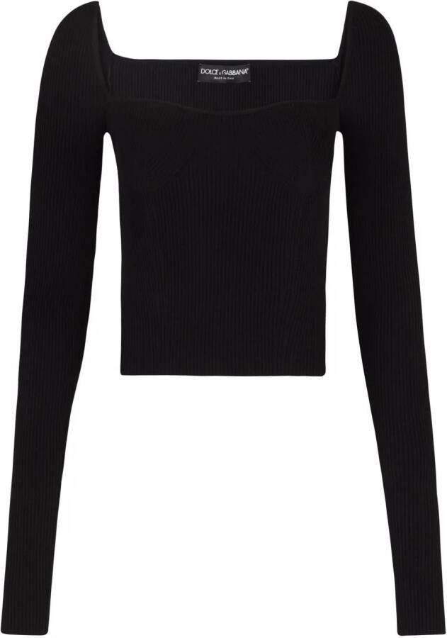 Dolce & Gabbana Trui met vierkante hals Zwart
