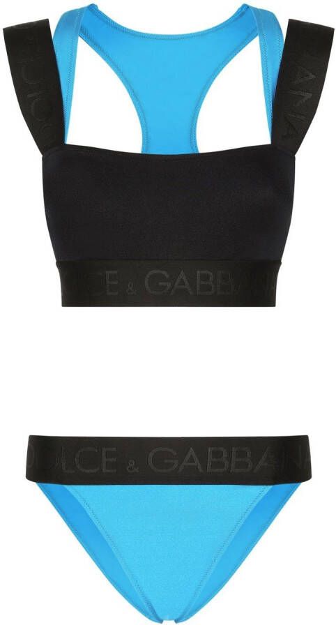 Dolce & Gabbana Tweekleurige bikini Zwart