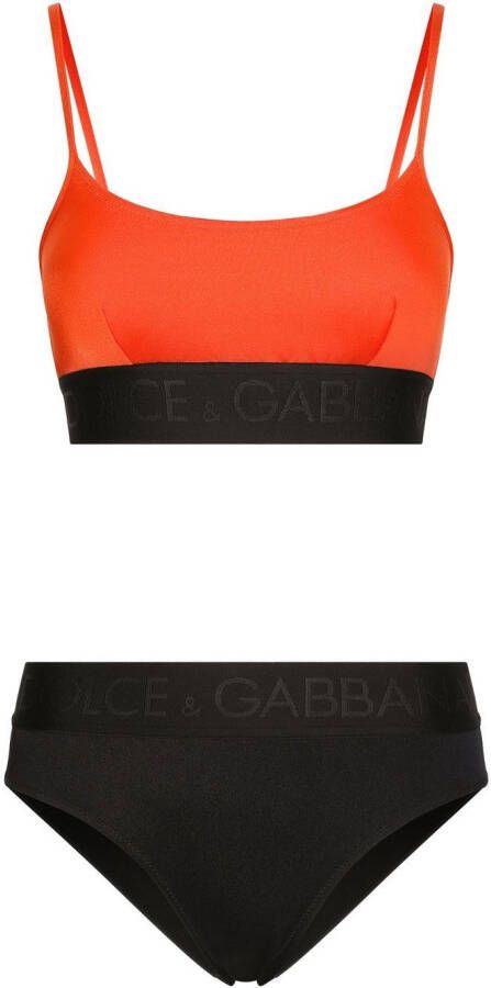 Dolce & Gabbana Tweekleurige bikini Zwart