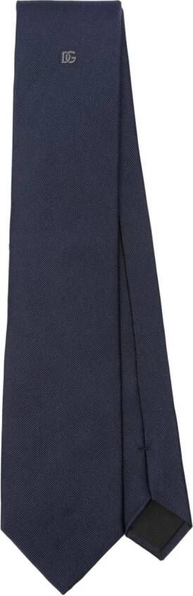 Dolce & Gabbana Twill zijden stropdas Blauw