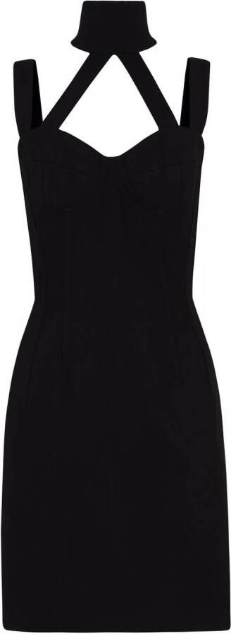 Dolce & Gabbana Sablé mini-jurk met halternek Zwart