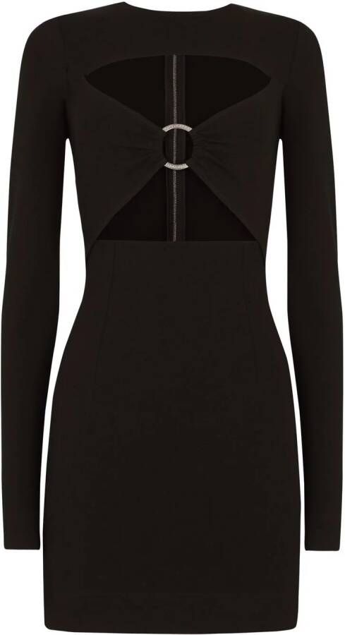 Dolce & Gabbana Mini-jurk met ringdetail en uitgesneden details Zwart