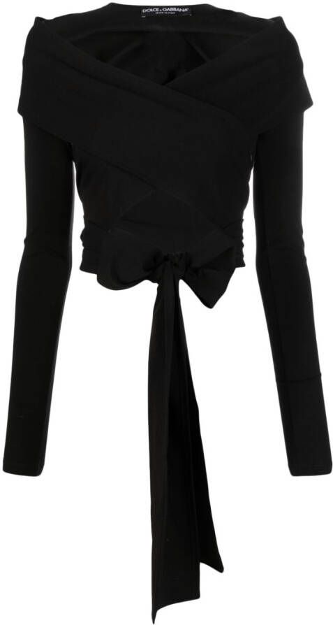 Dolce & Gabbana Uitgesneden wikkeltop Zwart
