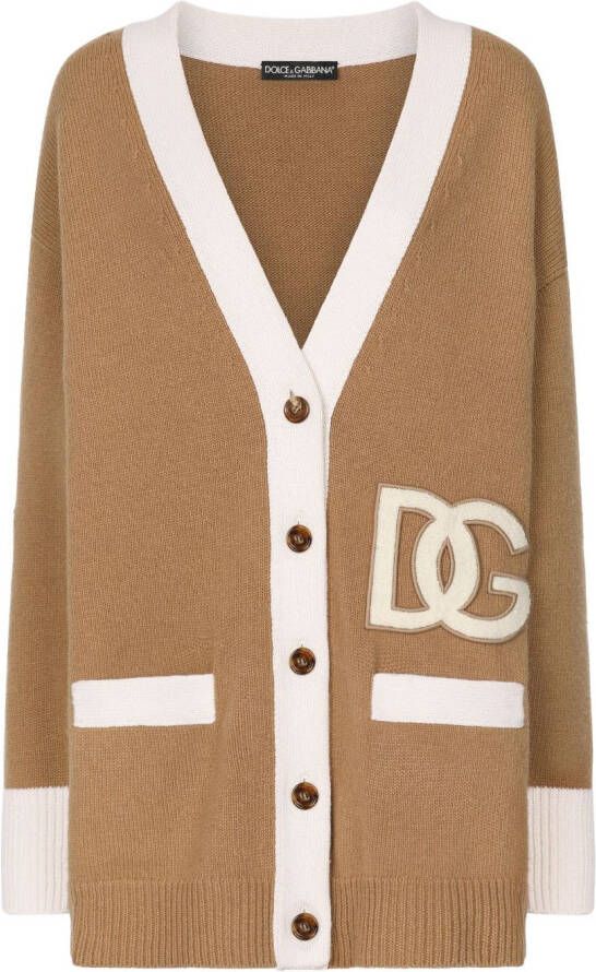 Dolce & Gabbana Vest met logopatch Bruin