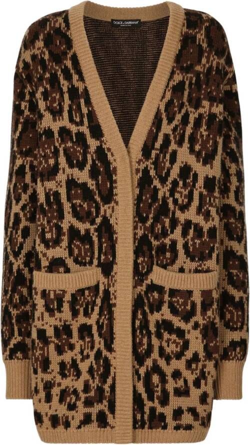Dolce & Gabbana Vest met luipaardprint Bruin