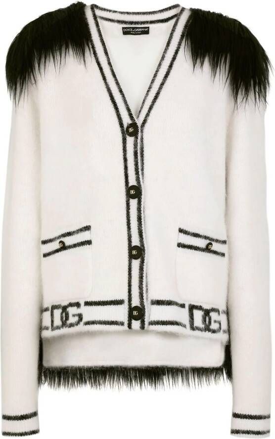 Dolce & Gabbana Vest met vlakken van imitatiebont Wit