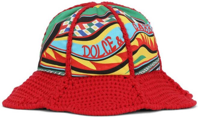 Dolce & Gabbana Vissershoed met logoprint Rood