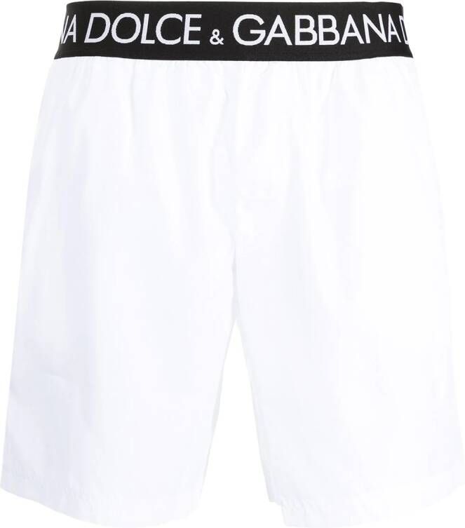 Dolce & Gabbana Zwembroek met logoband Wit