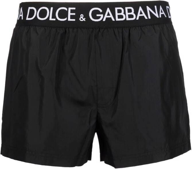 Dolce & Gabbana Zwembroek met logoband Zwart
