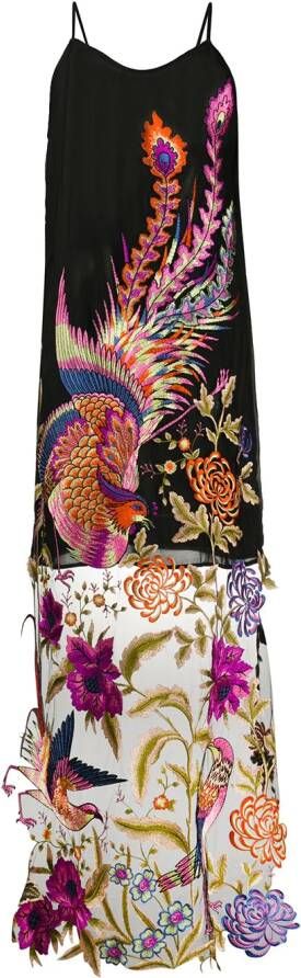 Dolci Follie Jurk met verenprint Zwart