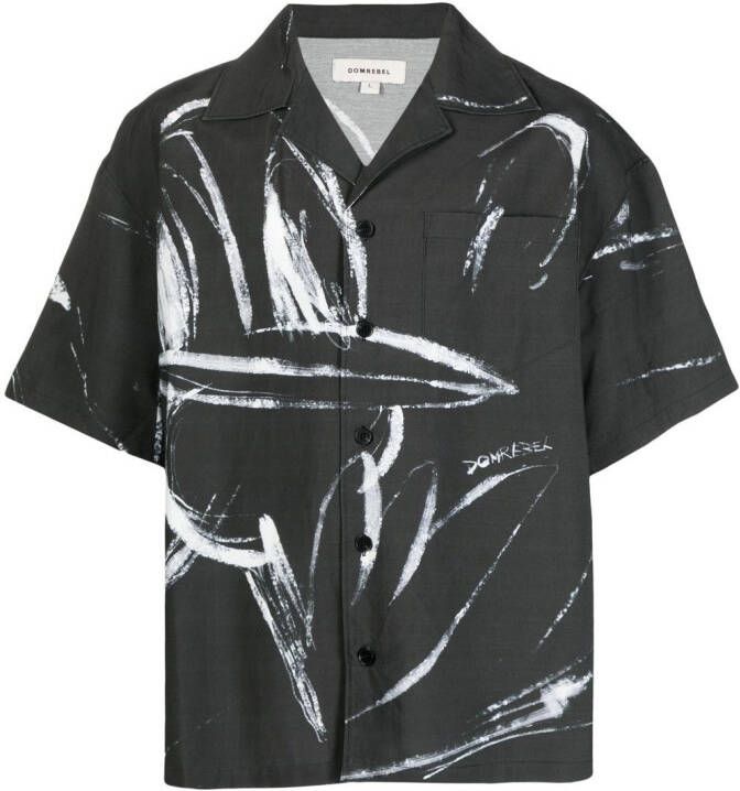 DOMREBEL Shirt met abstracte print Zwart