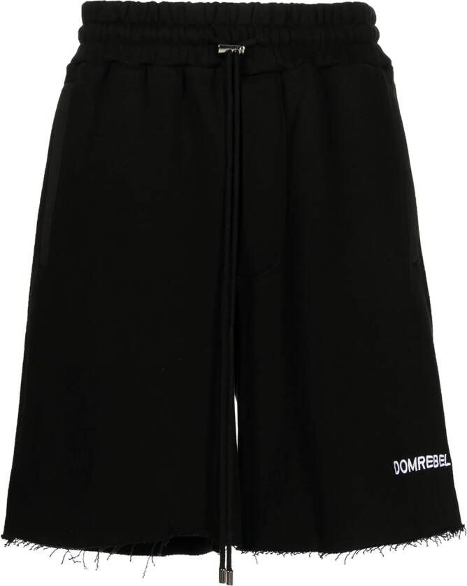DOMREBEL Shorts met geborduurd logo Zwart