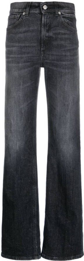 DONDUP high-waisted straight-leg jeans Zwart