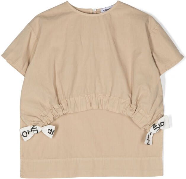 DONDUP KIDS T-shirt met strikdetail Beige