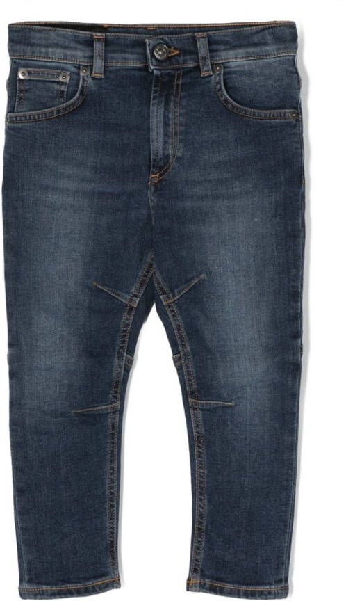DONDUP KIDS Jeans met logoplakkaat Blauw