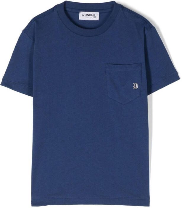 DONDUP KIDS Shirt met logoplakkaat Blauw