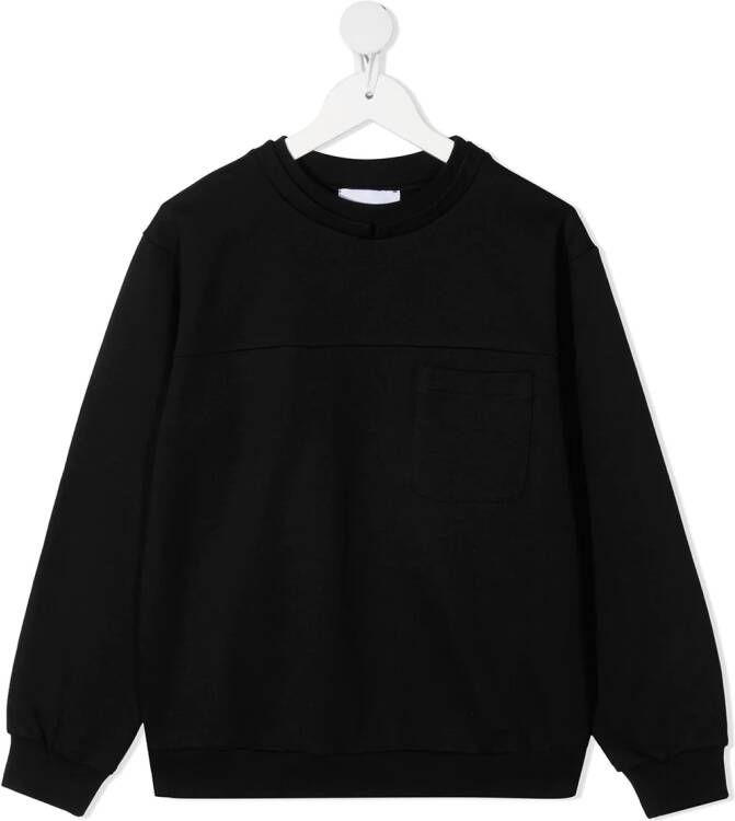 DONDUP KIDS Sweater met metallic logoprint Zwart