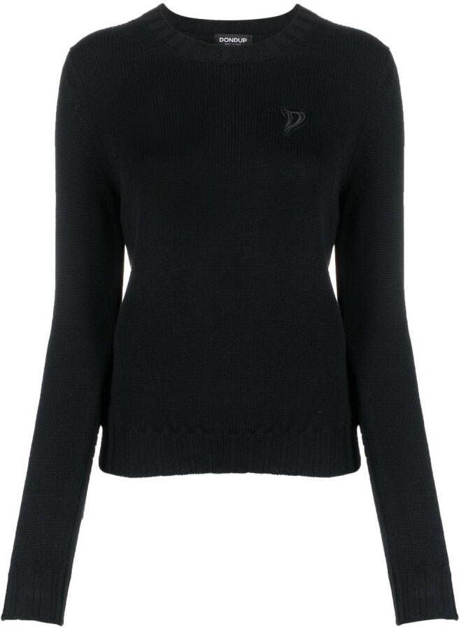 DONDUP Trui met logopatch Zwart