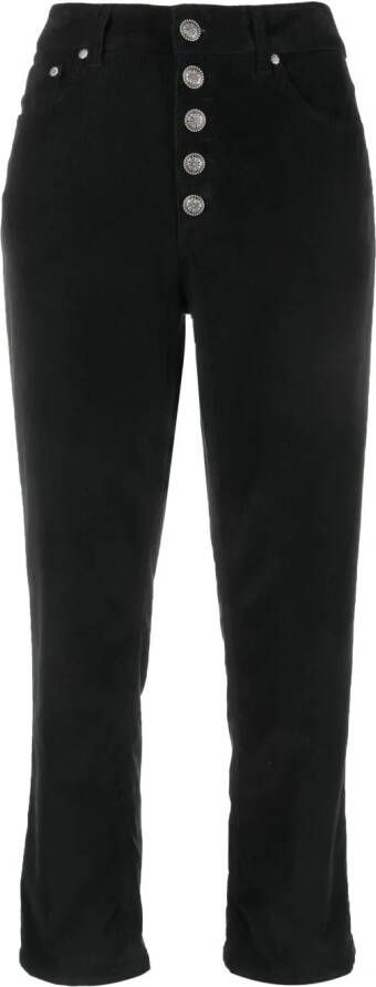 DONDUP mid-rise cropped trousers Zwart
