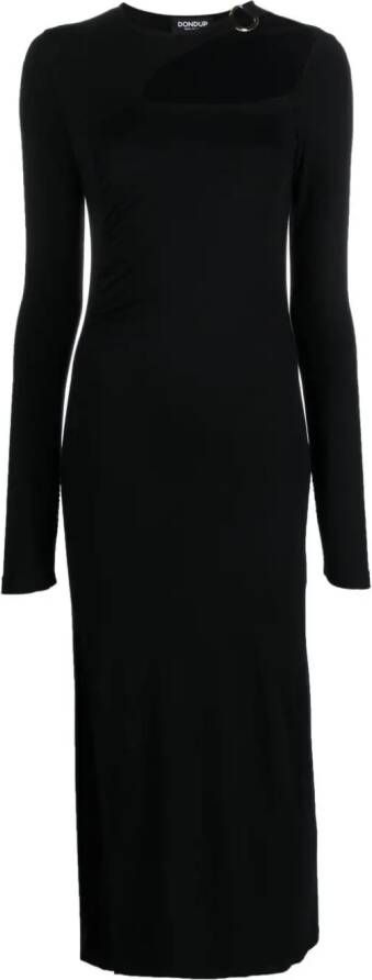 DONDUP Midi-jurk met uitgesneden detail Zwart