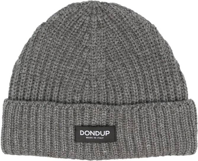 DONDUP Muts met logopatch Grijs
