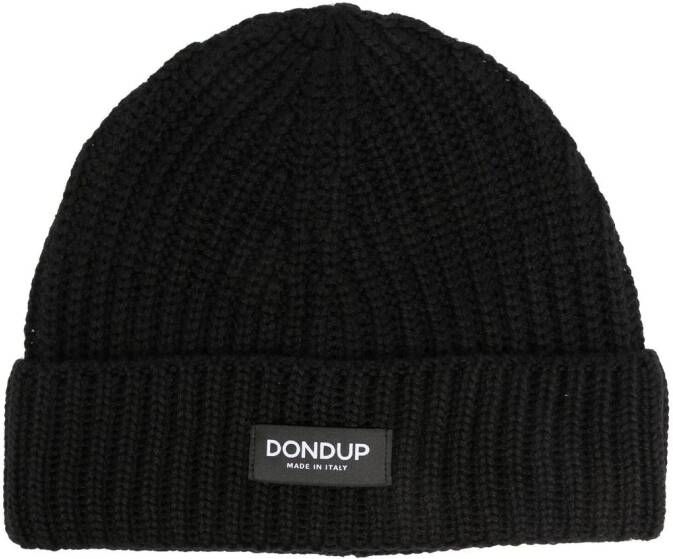DONDUP Muts met logopatch Zwart
