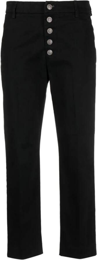 DONDUP Nima broek met logoplakkaat Zwart