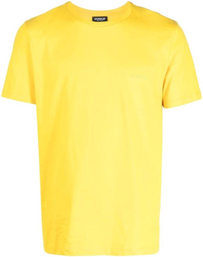 DONDUP T-shirt met logo-reliëf Geel