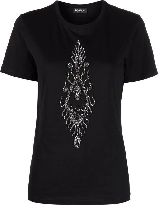DONDUP T-shirt verfraaid met kralen Zwart