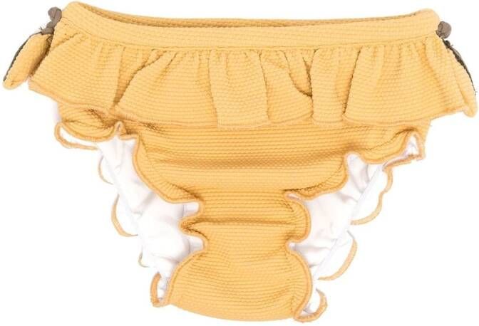 Donsje Bikinibroek met ruches Geel