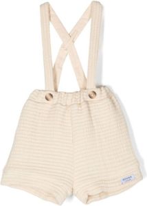 Donsje quilted dungaree shorts Beige