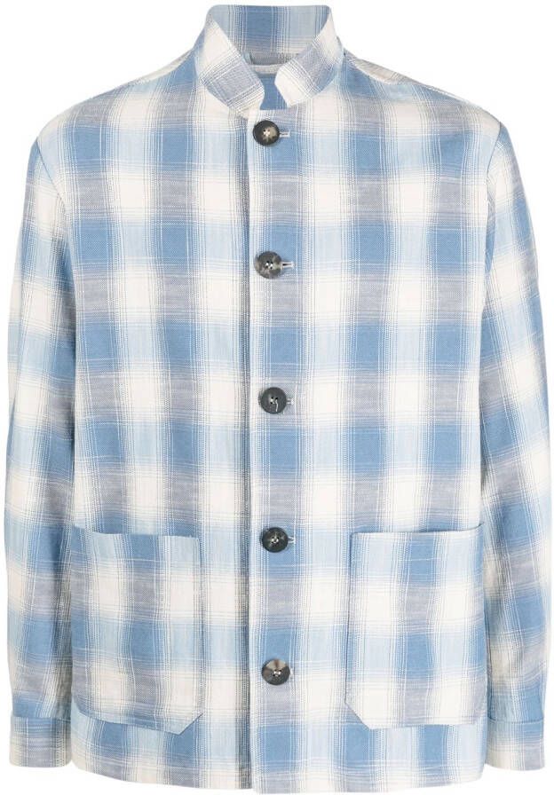 Doppiaa Geruit shirtjack Blauw