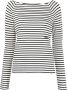 Dorothee Schumacher boat-neck striped T-shirt Zwart - Thumbnail 1