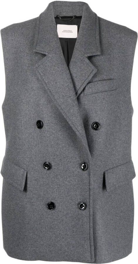 Dorothee Schumacher double-breasted flannel gilet Grijs