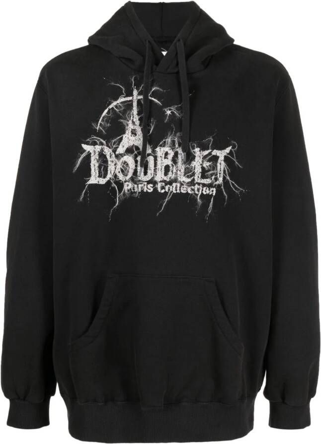 Doublet Hoodie met logoprint Zwart