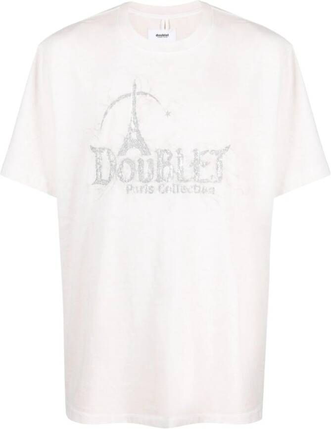 Doublet T-shirt met logoprint Beige