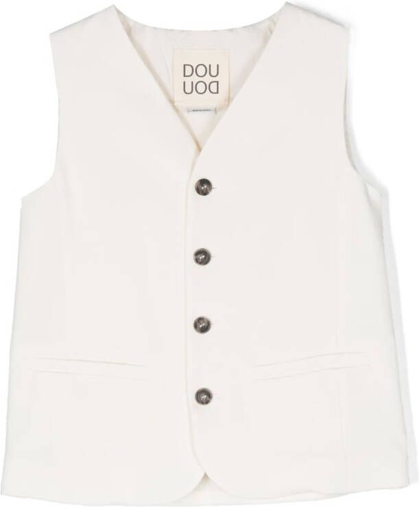 Douuod Kids Gilet met knoopsluiting Wit