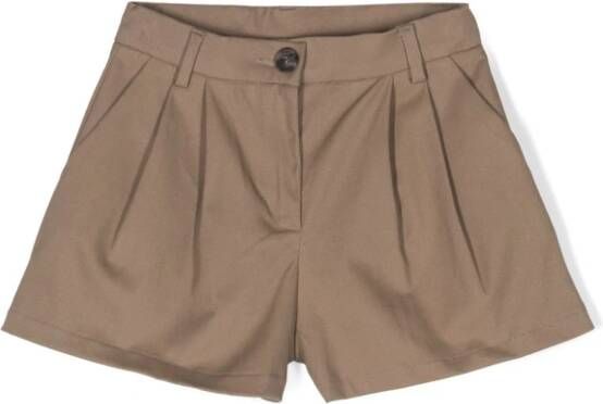 Douuod Kids Geplooide shorts Bruin