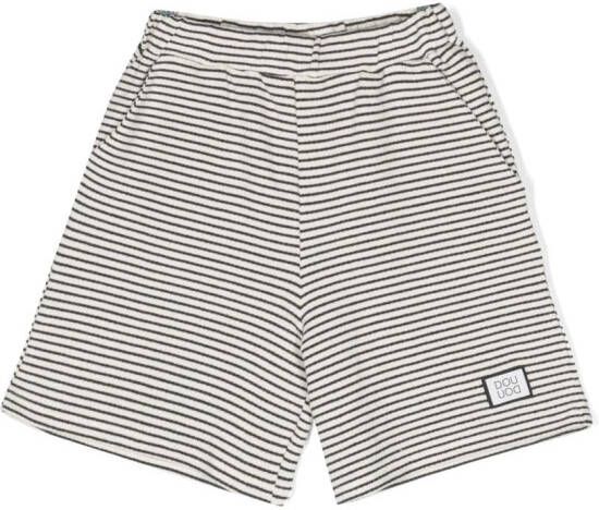 Douuod Kids Gestreepte shorts Beige