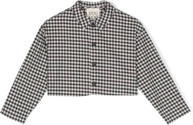 Douuod Kids Jack met gingham ruit Zwart